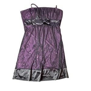 Taboo Purple Spaghetti Strap Dress Party Cocktail Above Knee Sparkle XL